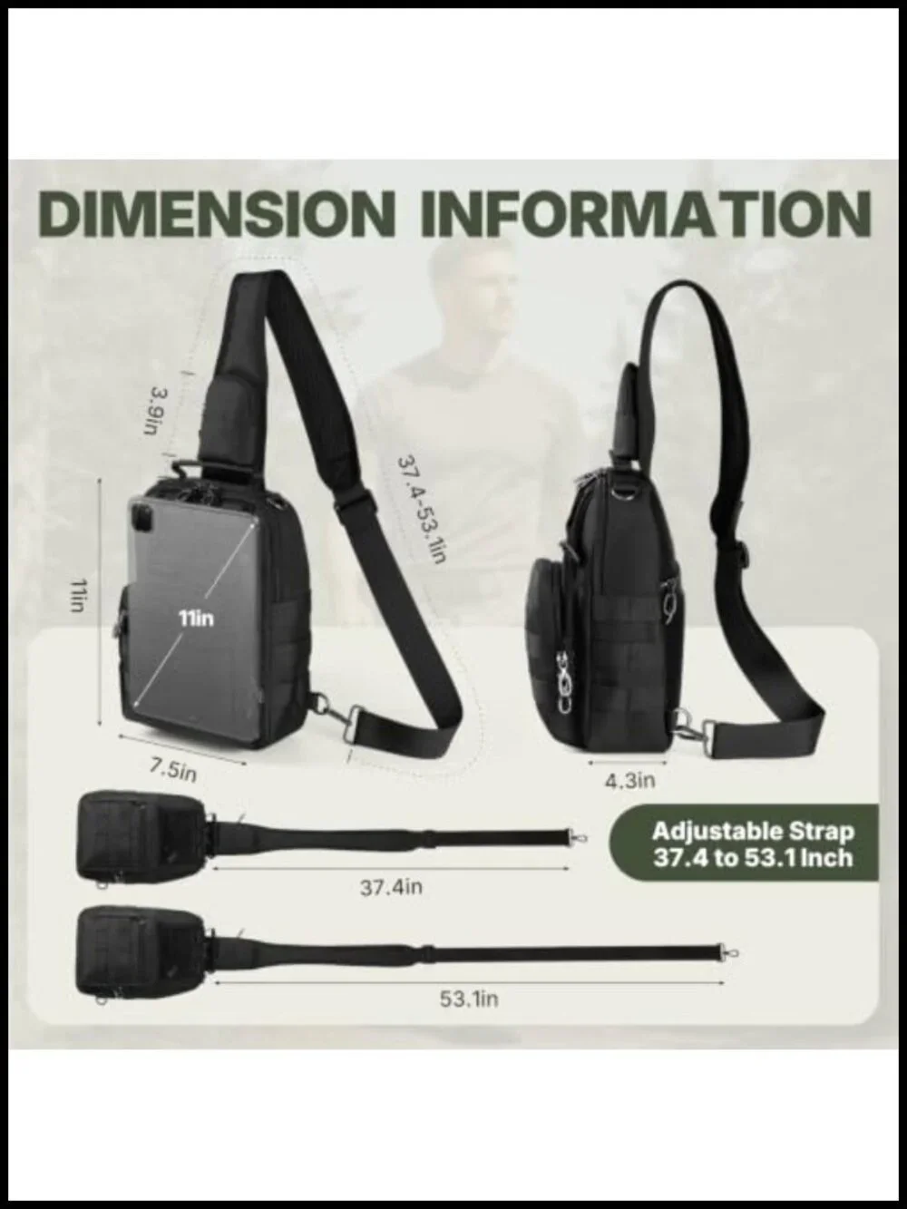 Tactical Sling Crossbody Bag Anti-Theft RFID Nylon Unisex
